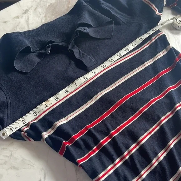 Balenciaga striped long sleeve polo shirt in navy, red, black and tan - small - Picture 9 of 12
